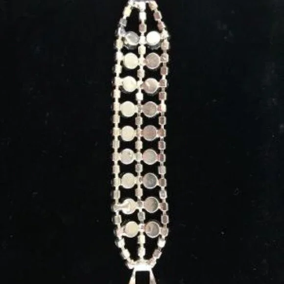 Vintage Rhinestone Bracelet and Clip On Earring Set - Picture 6 of 10